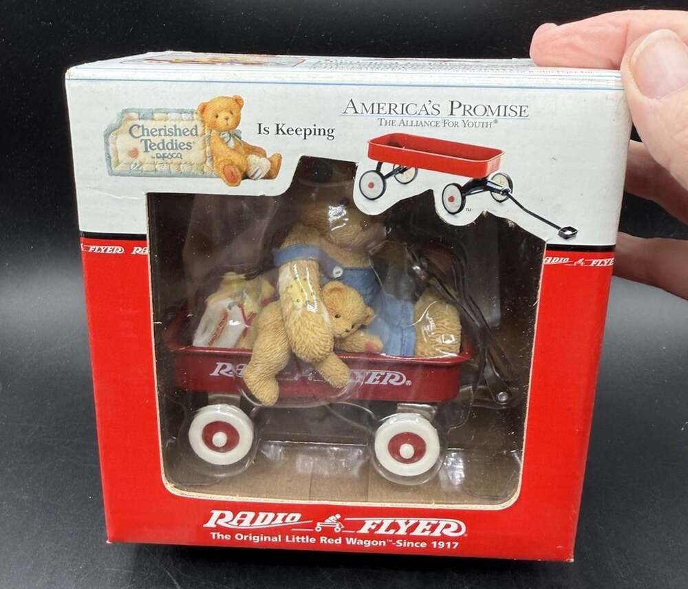Cherished Teddies Radio Flyer Red Metal Wagon America's Promise 1999 New! BB1